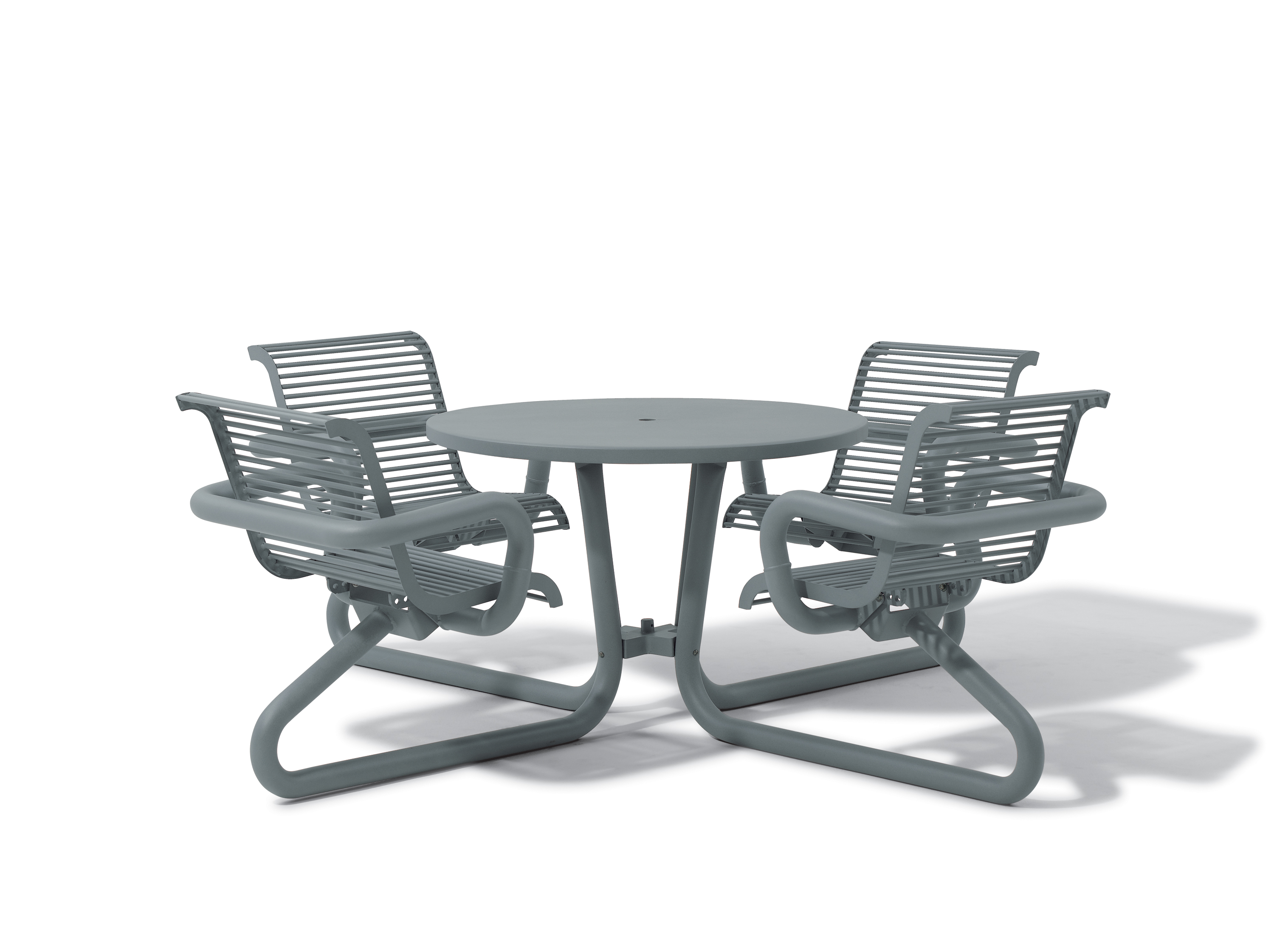 Camden 42 Inch Round Table with Solid Table Top & Steel Rod Seat