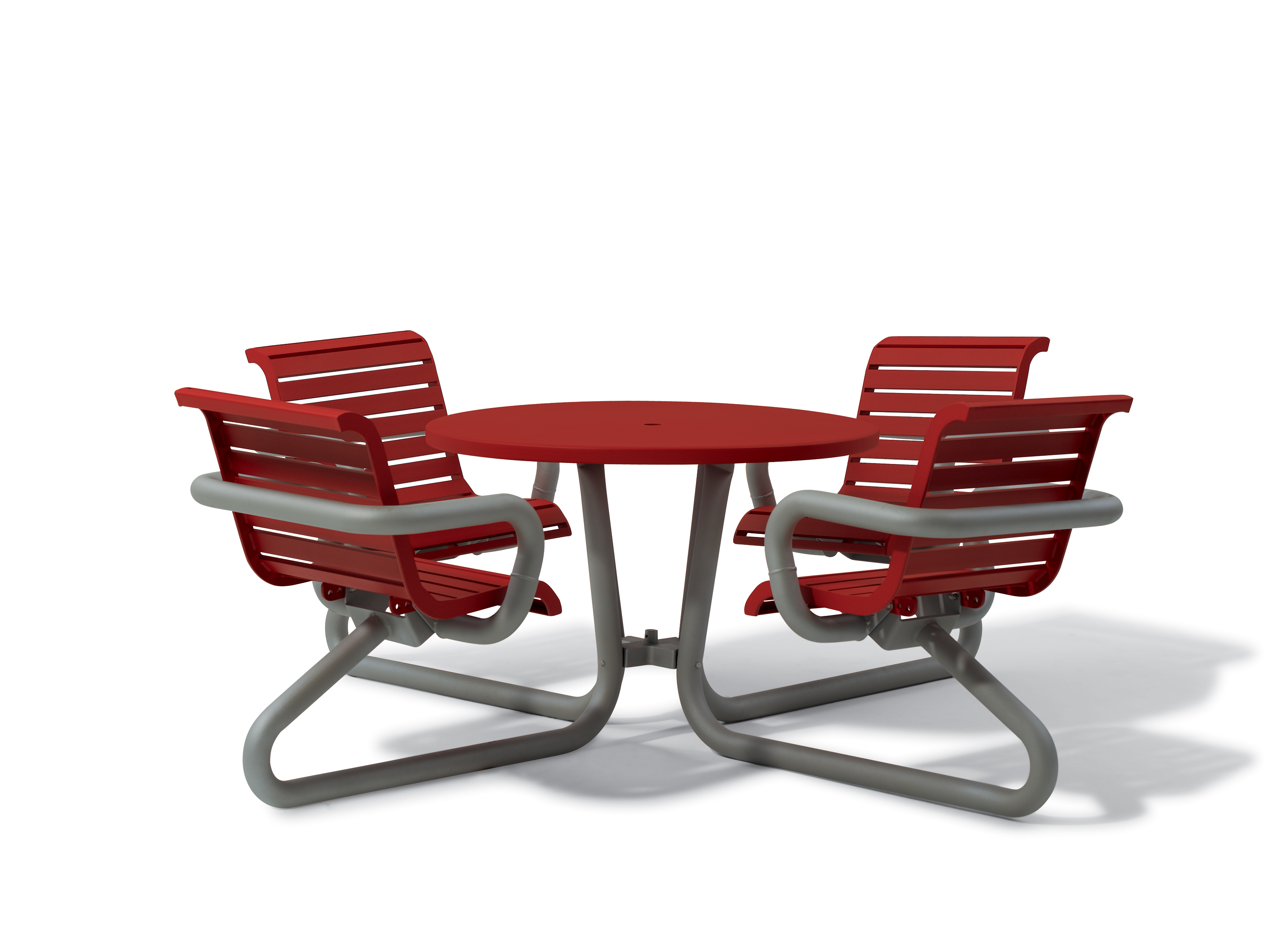 Camden 42 Inch Round Table with Solid Table Top & Slat Seats