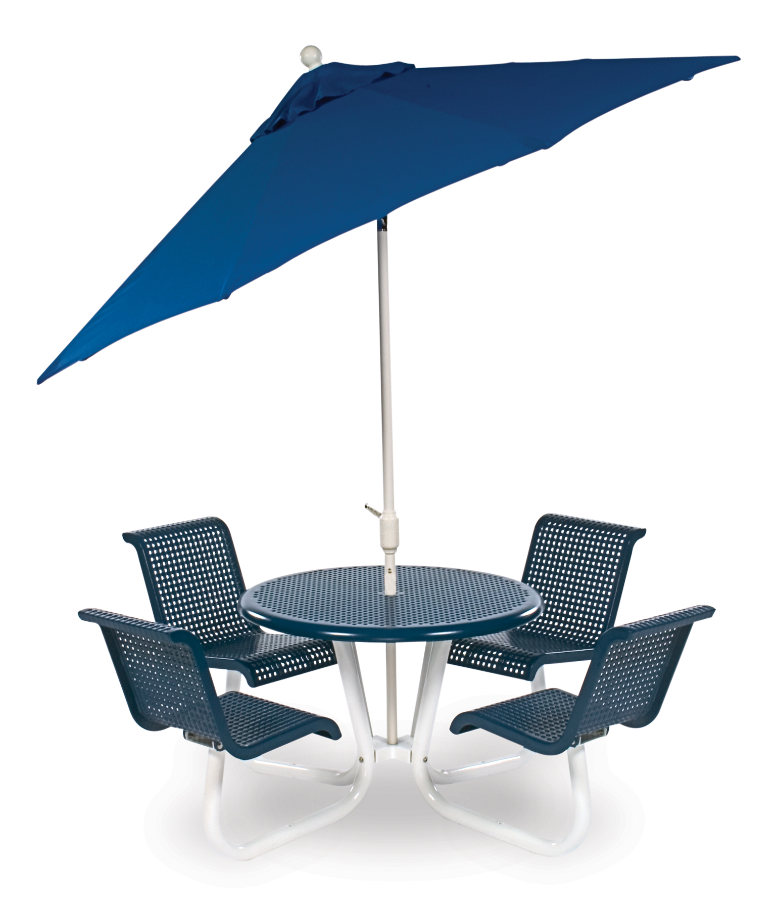 Camino 36 Inch Round Table with 4 Attached Seats