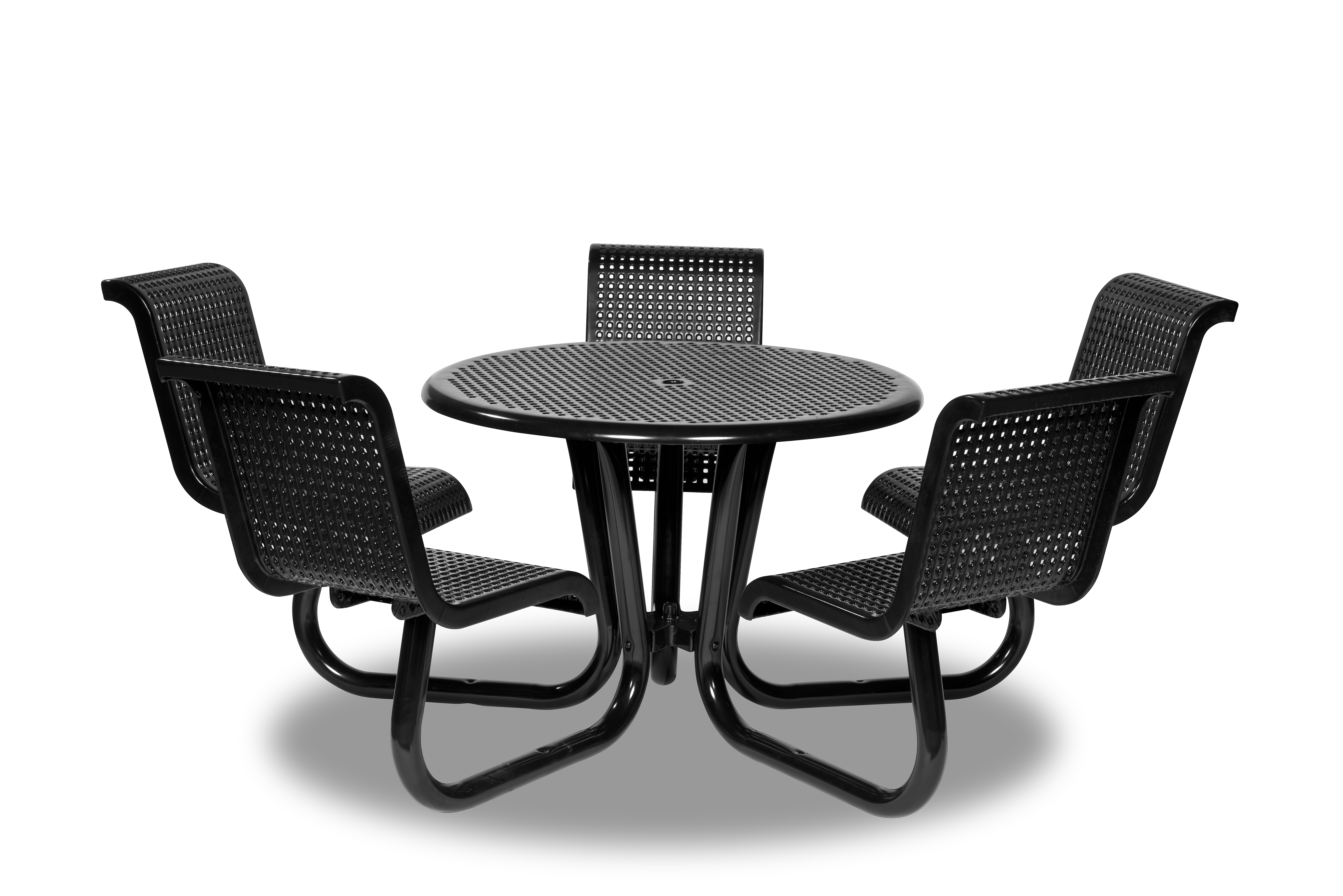 Camino 42 Inch Round Table with 5 Attached Contour Seats