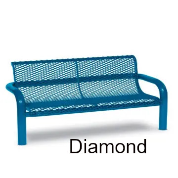 Contemporary Diamond Outdoor Bench by Wabash Valley Inground Mounted