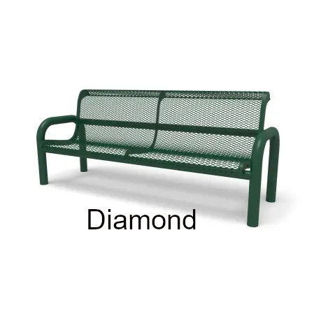 Contemporary Diamond Outdoor Bench by Wabash Valley Surface Mounted