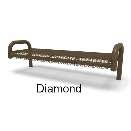 Contemporary Diamond Outdoor Flat Bench by Wabash Valley Inground Mounted