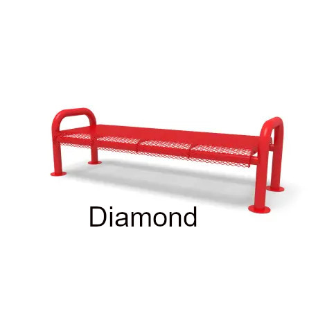 Contemporary Diamond Outdoor Flat Bench by Wabash Valley Surface Mounted
