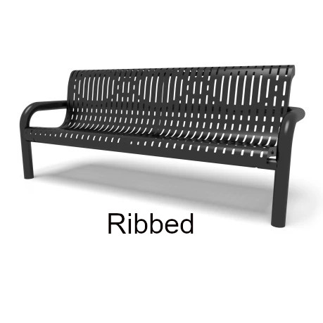 Contemporary Rib Outdoor Bench by Wabash Valley Inground Mounted