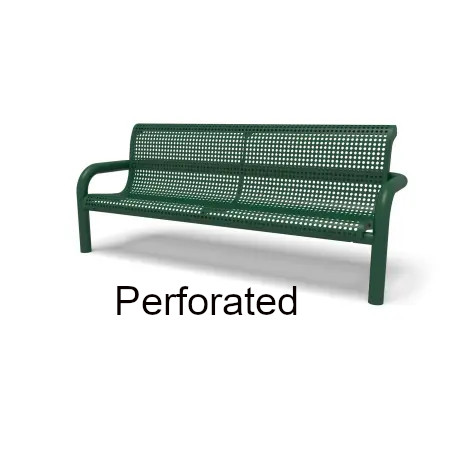 Contemporary Perforated Outdoor Bench by Wabash Valley Inground Mounted