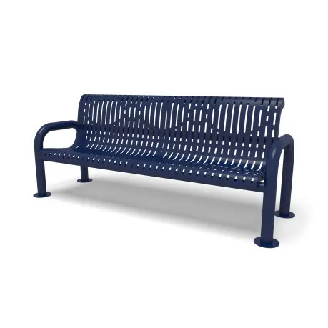 Contemporary Rib Collection Outdoor Bench with Back by Wabash Valley