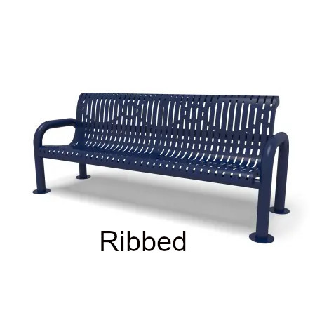 Contemporary Rib Outdoor Bench by Wabash Valley Surface Mounted