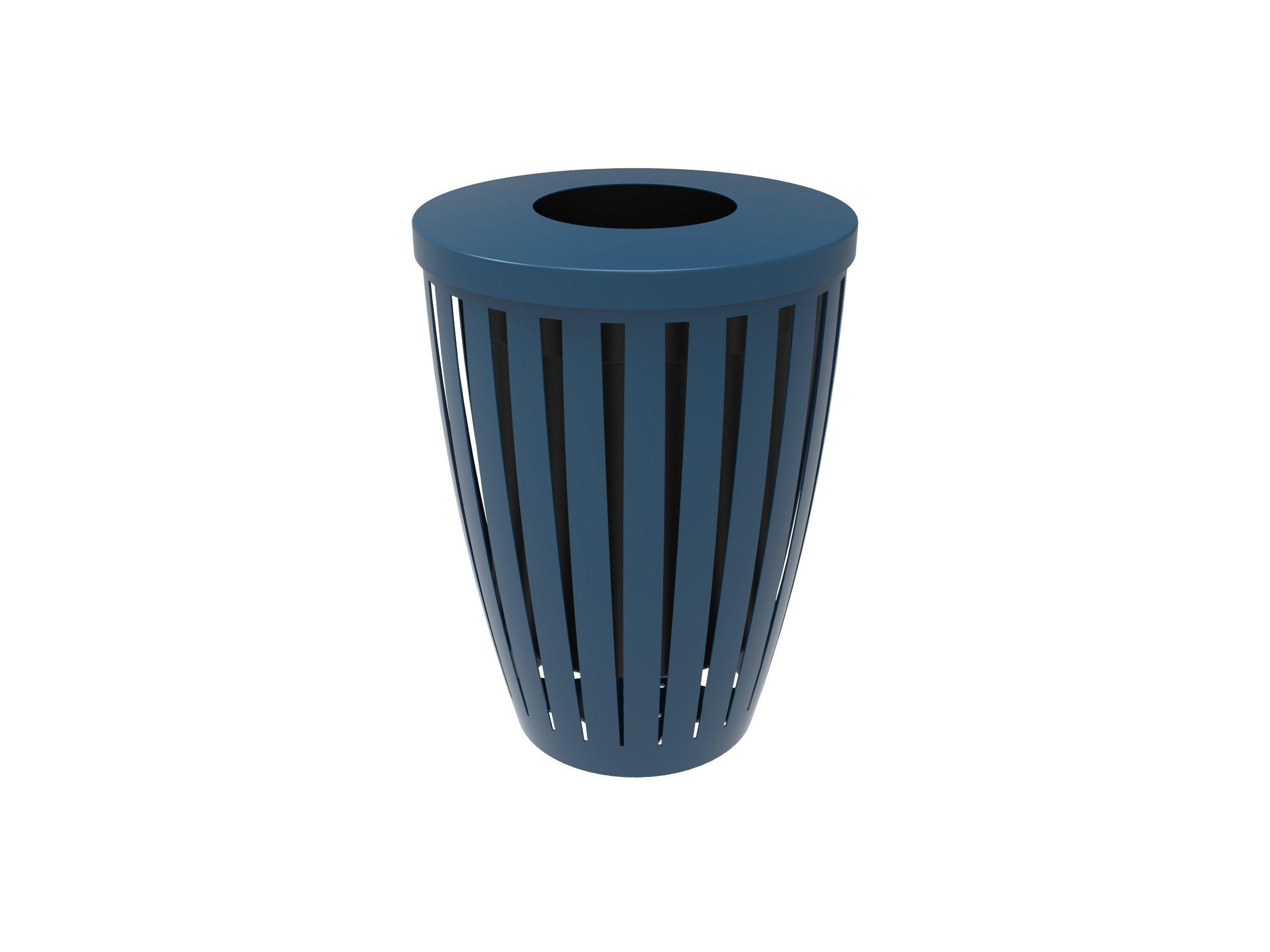 Downtown 32 Gallon Slatted Steel Trash Receptacle