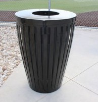 Downtown 32 Gallon Steel Strap Trash Receptacle