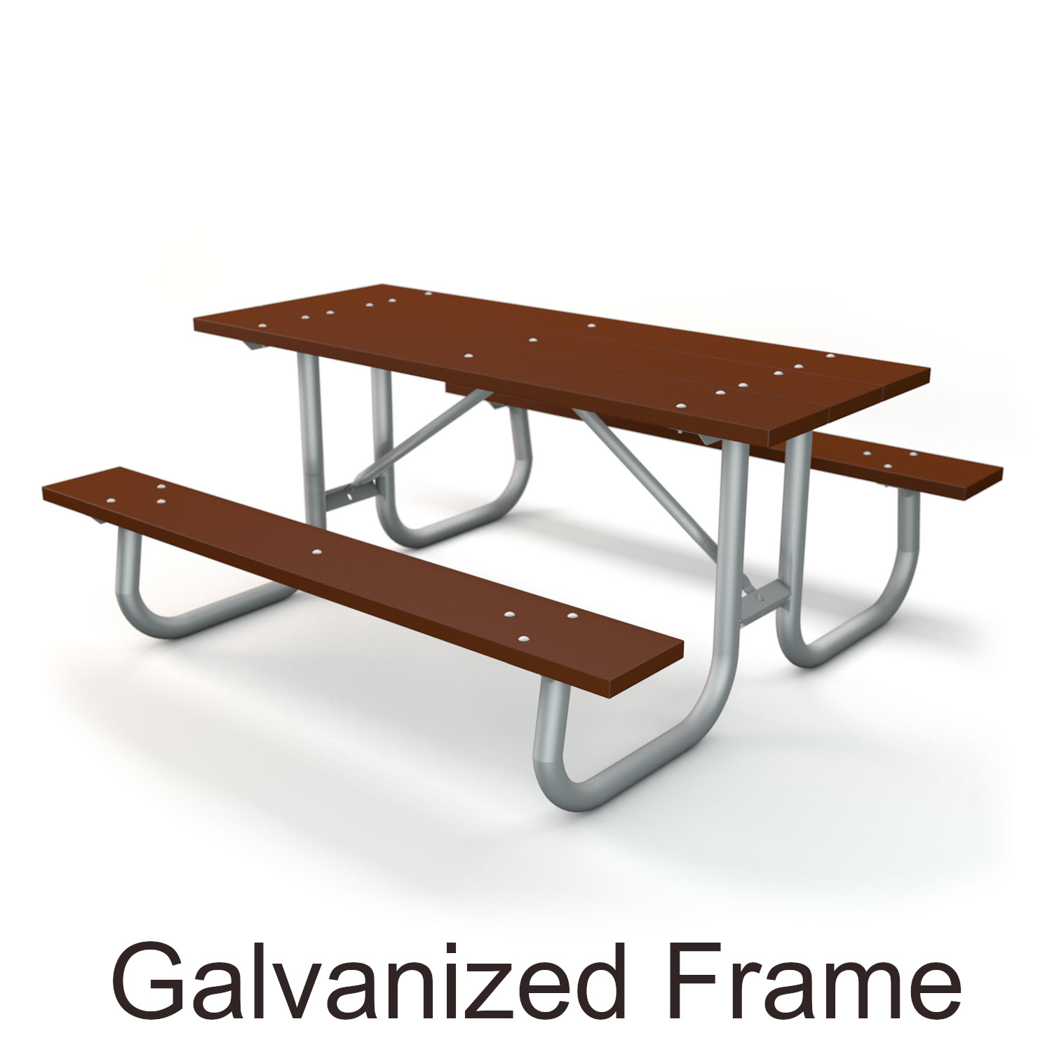 Recycled Plastic Lumber Picnic Table with Galvanized Frame