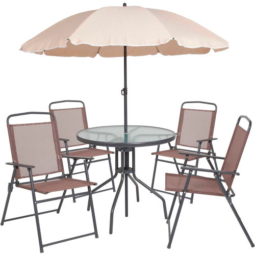 Nantucket 6-Piece Dining Set with Umbrella