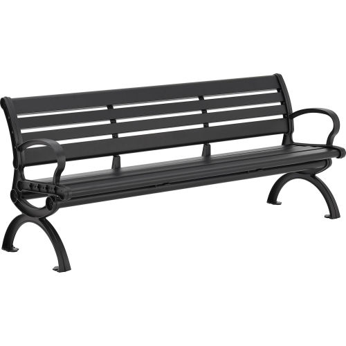 Global Industrial 6' Aluminum Park Bench with Backrest