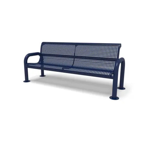 Contemporary Perforated Collection Outdoor Bench with Back by Wabash Valley