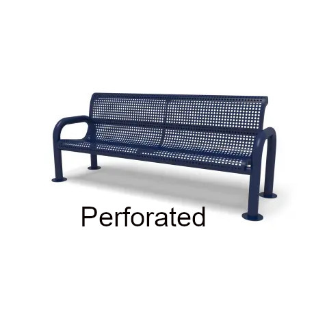 Contemporary Perforated Outdoor Bench by Wabash Valley Surface Mounted