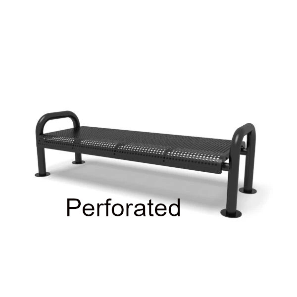 Contemporary Perforated Outdoor Flat Bench by Wabash Valley Surface Mounted