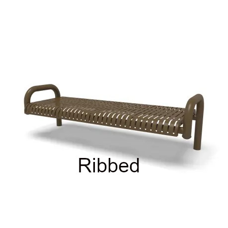 Contemporary Rib Outdoor Flat Bench by Wabash Valley Inground Mounted