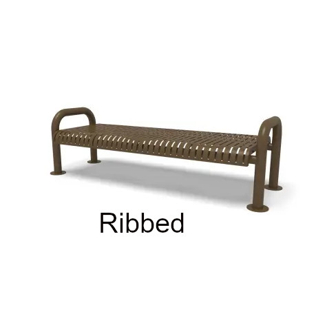 Contemporary Rib Outdoor Flat Bench by Wabash Valley Surface Mounted