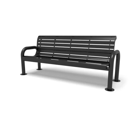 Contemporary Slat Collection Outdoor Bench with Back by Wabash Valley