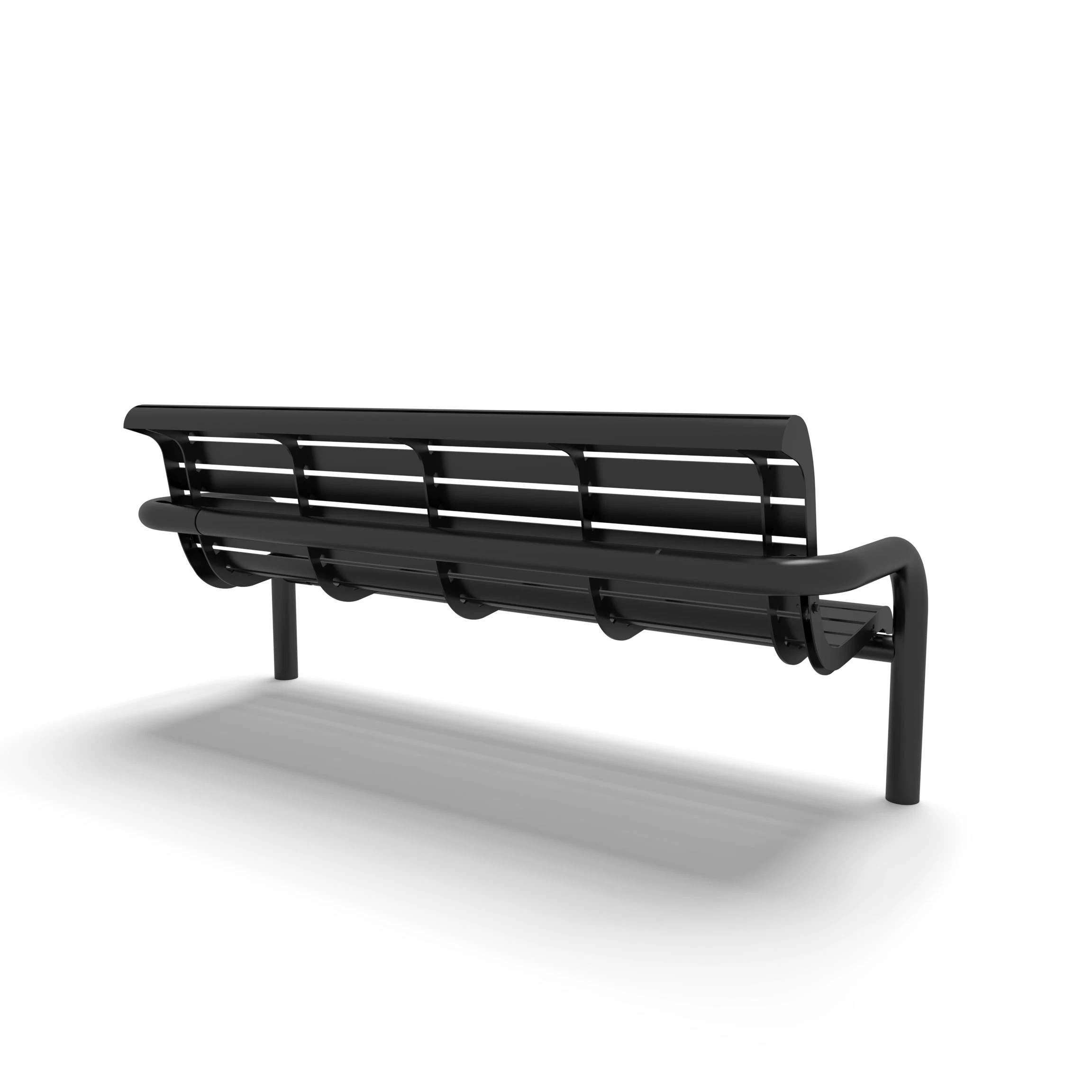 Contemporary Slat Collection Outdoor Bench with Back by Wabash Valley