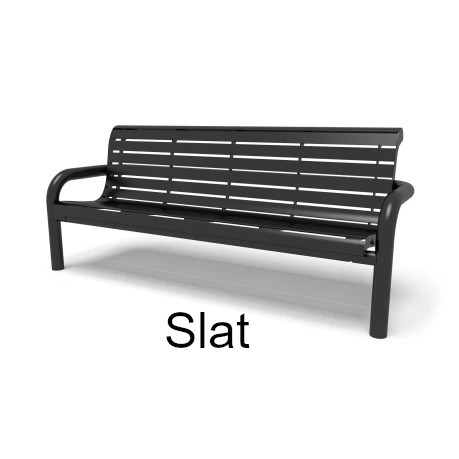 Contemporary Slat Outdoor Bench by Wabash Valley Inground Mounted
