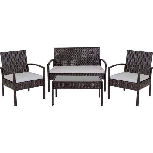 4-Piece Rattan Outdoor Patio Set