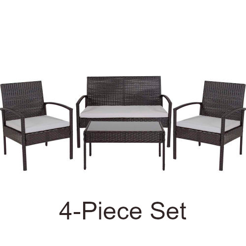 4-Piece Rattan Outdoor Patio Set