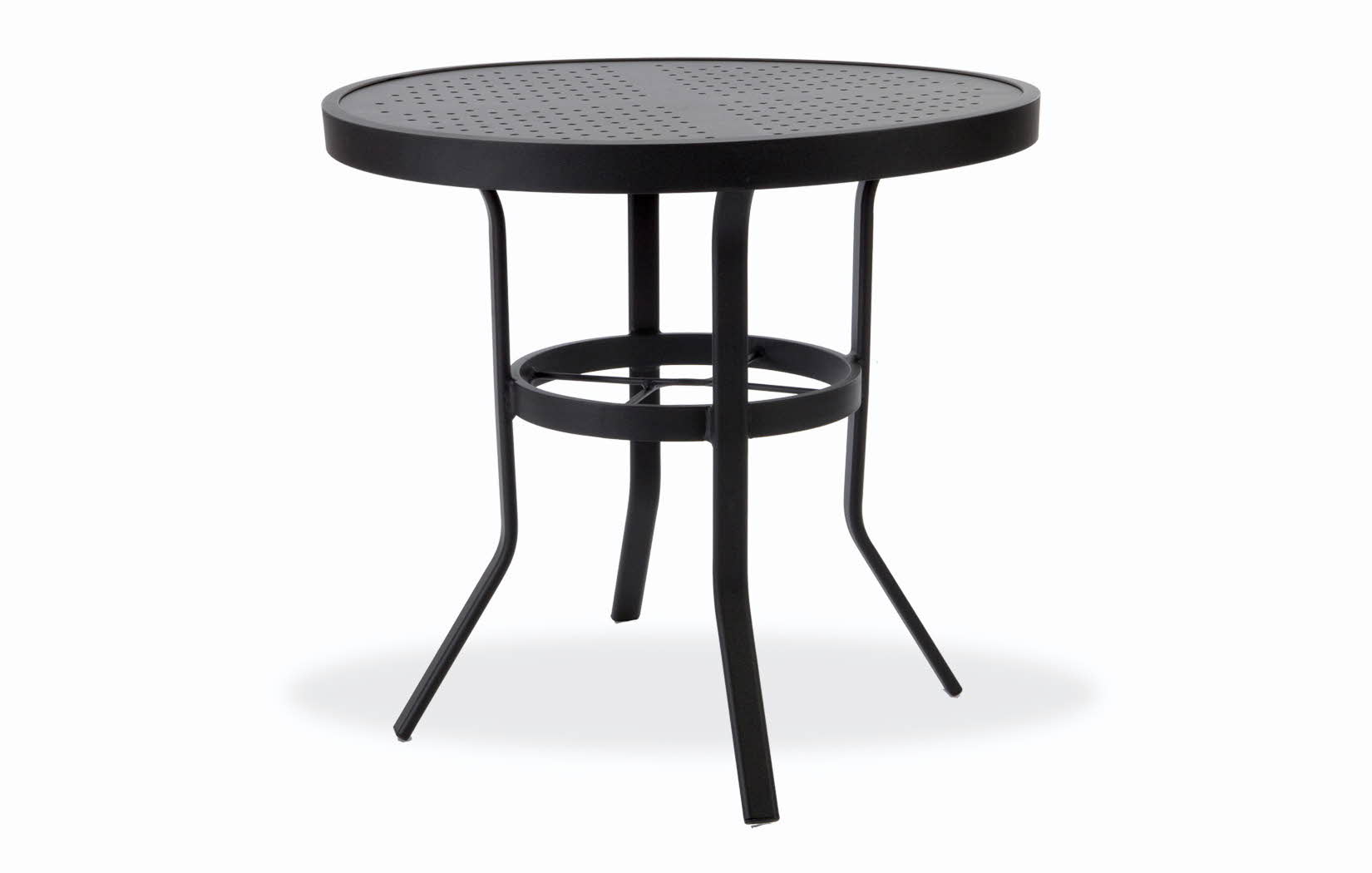 Matrix Collection 30 Inch Round Stamped Aluminum Top Dining Table by Texacraft