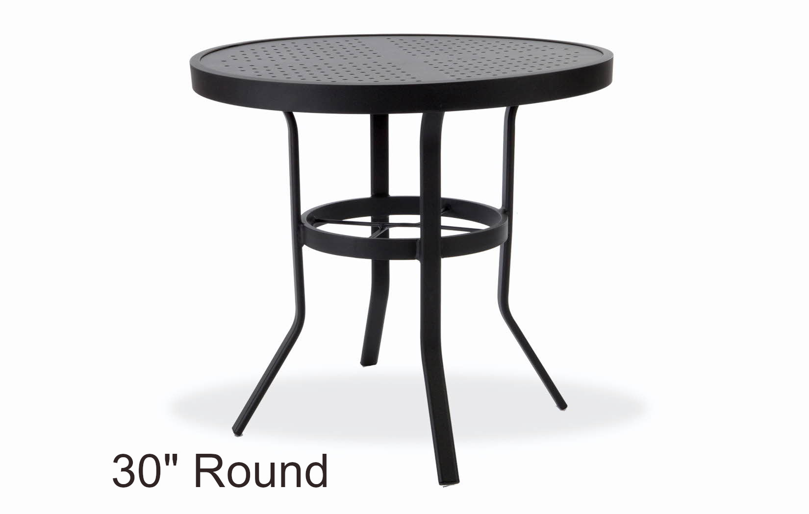 Matrix Collection 30 Inch Round Stamped Aluminum Top Dining Table