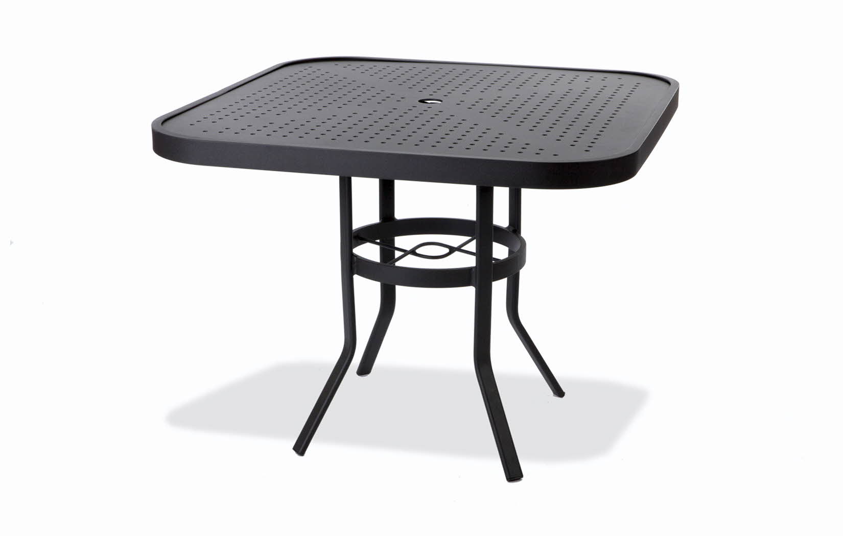 Matrix Collection 36 Inch Square Stamped Aluminum Top Dining Table