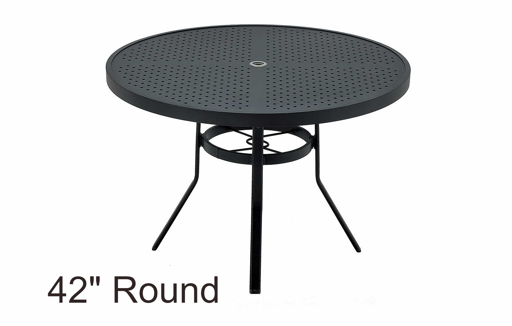 Matrix Collection 42 Inch Round Stamped Aluminum Top Dining Table