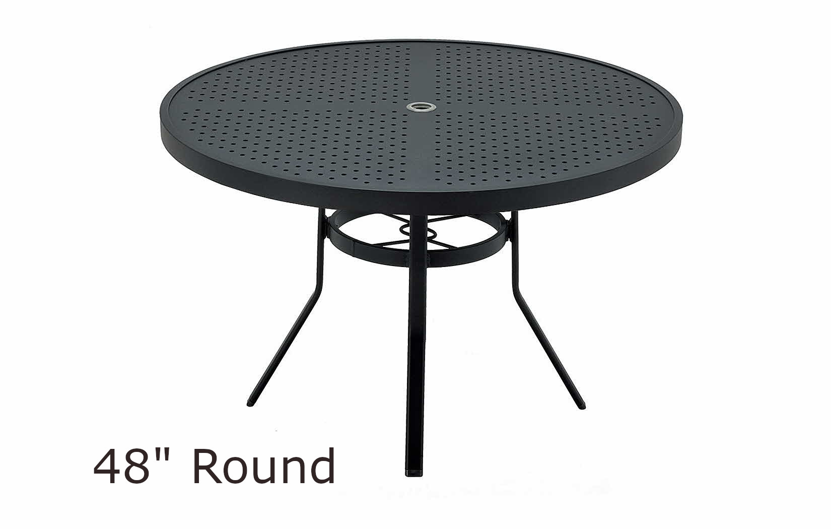 Matrix Collection 48 Inch Round Stamped Aluminum Top Dining Table