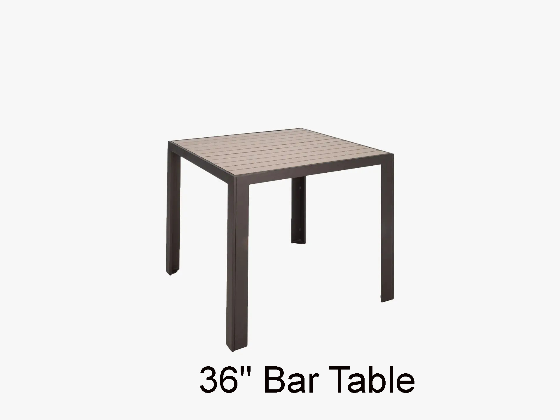 Meza HDPE Collection 36 Inch Square Bar Table by Texacraft