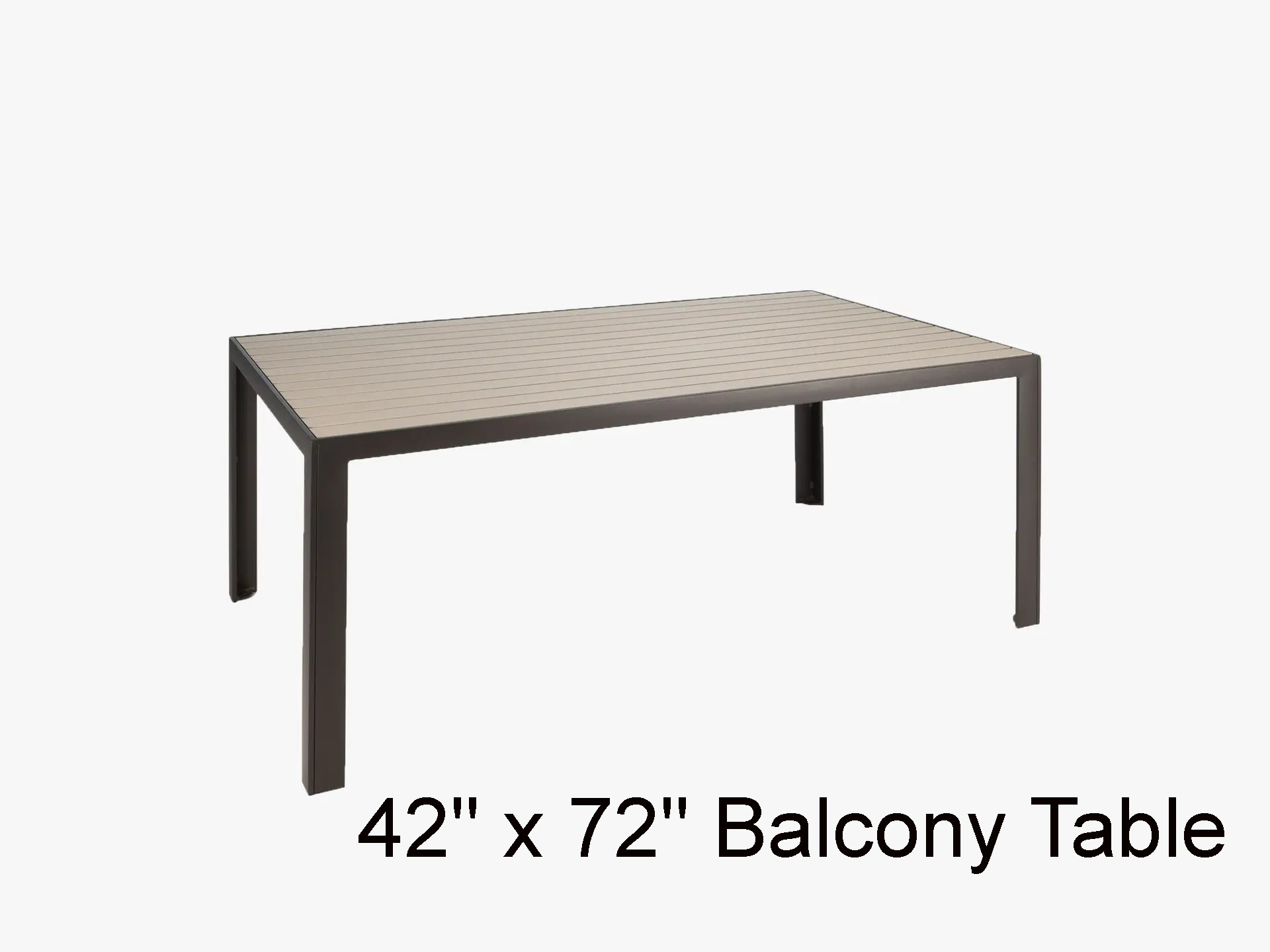 Meza HDPE Collection 42 x 72 Inch Rectangular Balcony Table by Texacraft