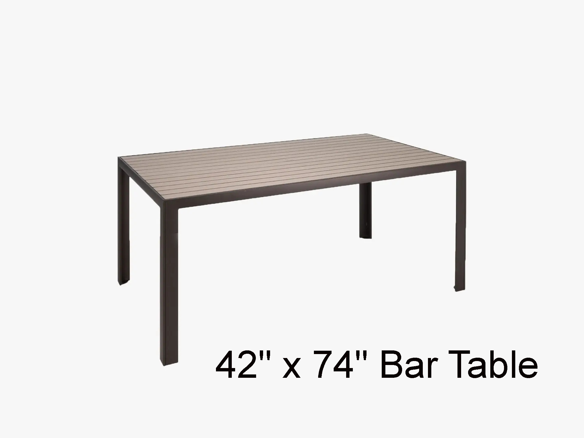 Meza HDPE Collection 42 x 74 Inch Rectangular Bar Table by Texacraft