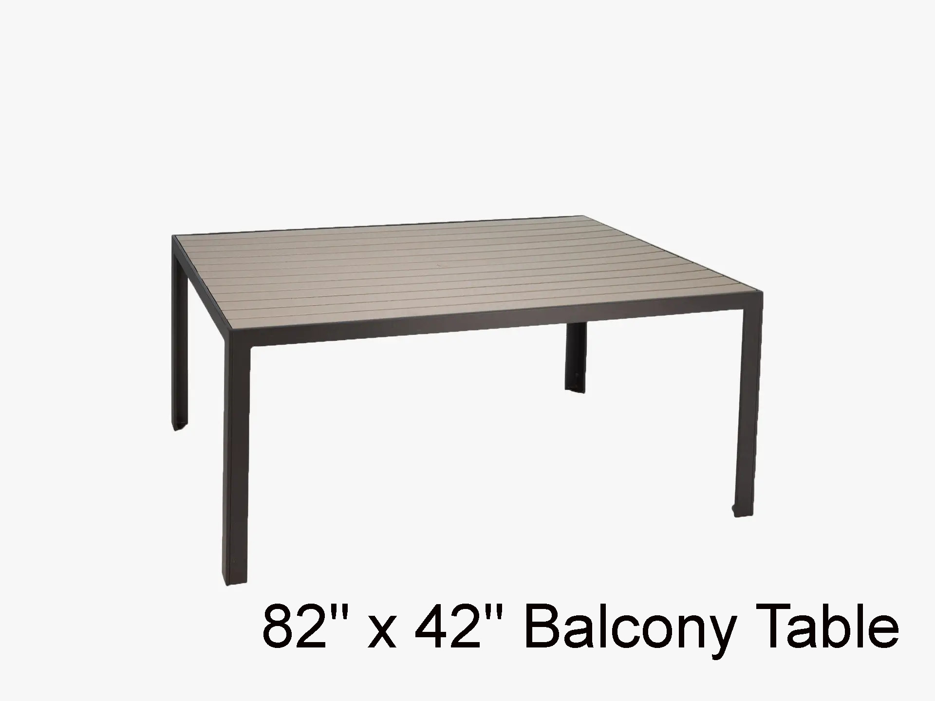Meza HDPE Collection 82 x 42 Inch Rectangular Balcony Table by Texacraft