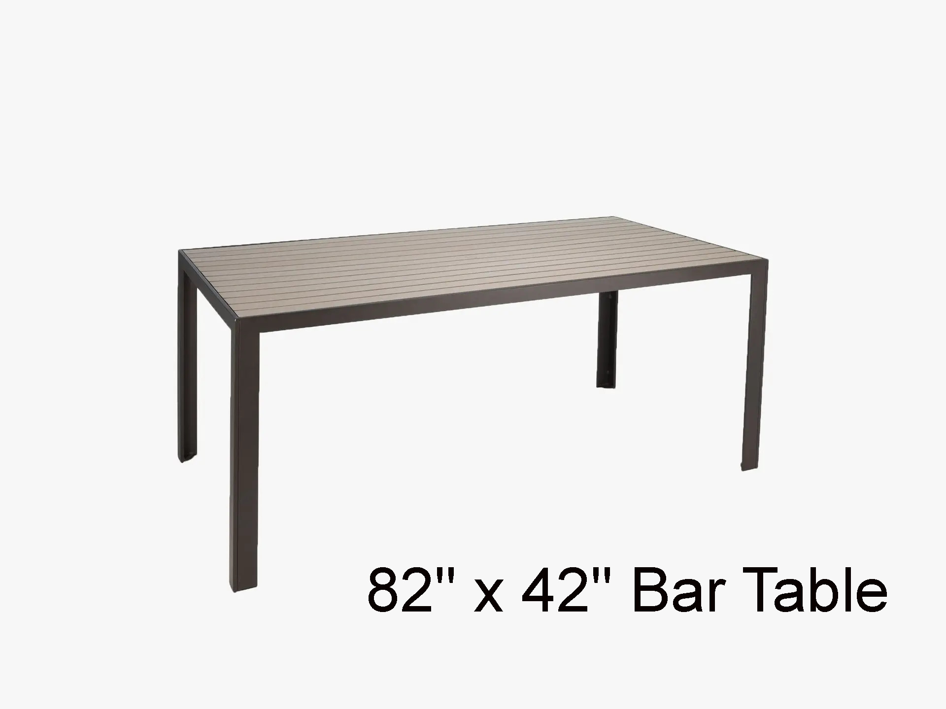Meza HDPE Collection 82 x 42 Inch Rectangular Bar Table by Texacraft