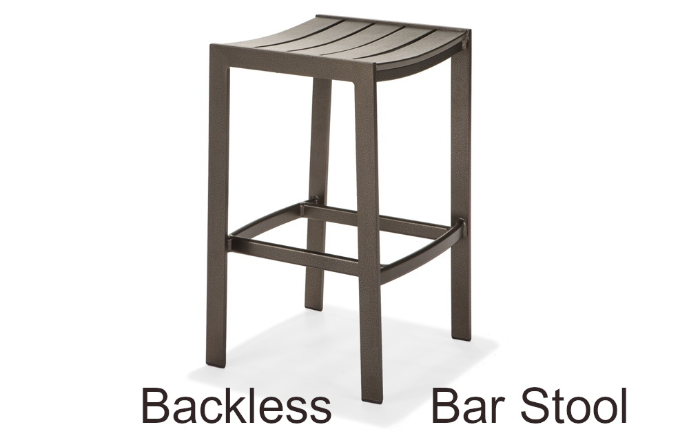 Meza Aluminum Slat Collection Backless Bar Stool