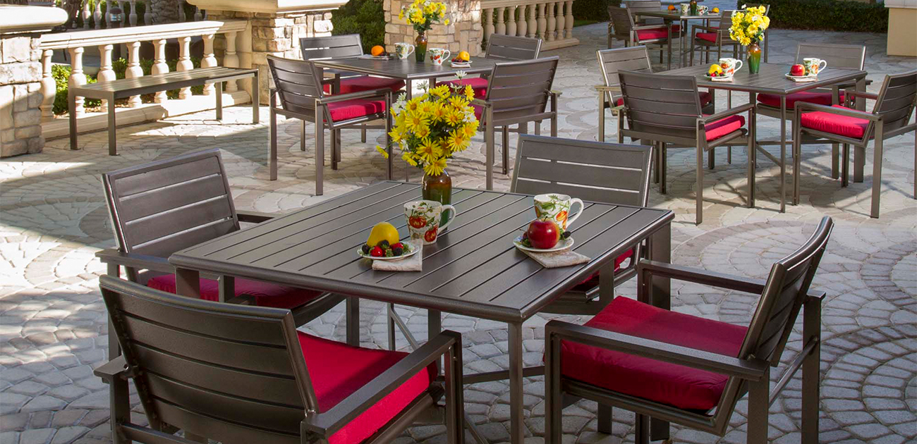 Meza Collection Aluminum Slat Dining Sets