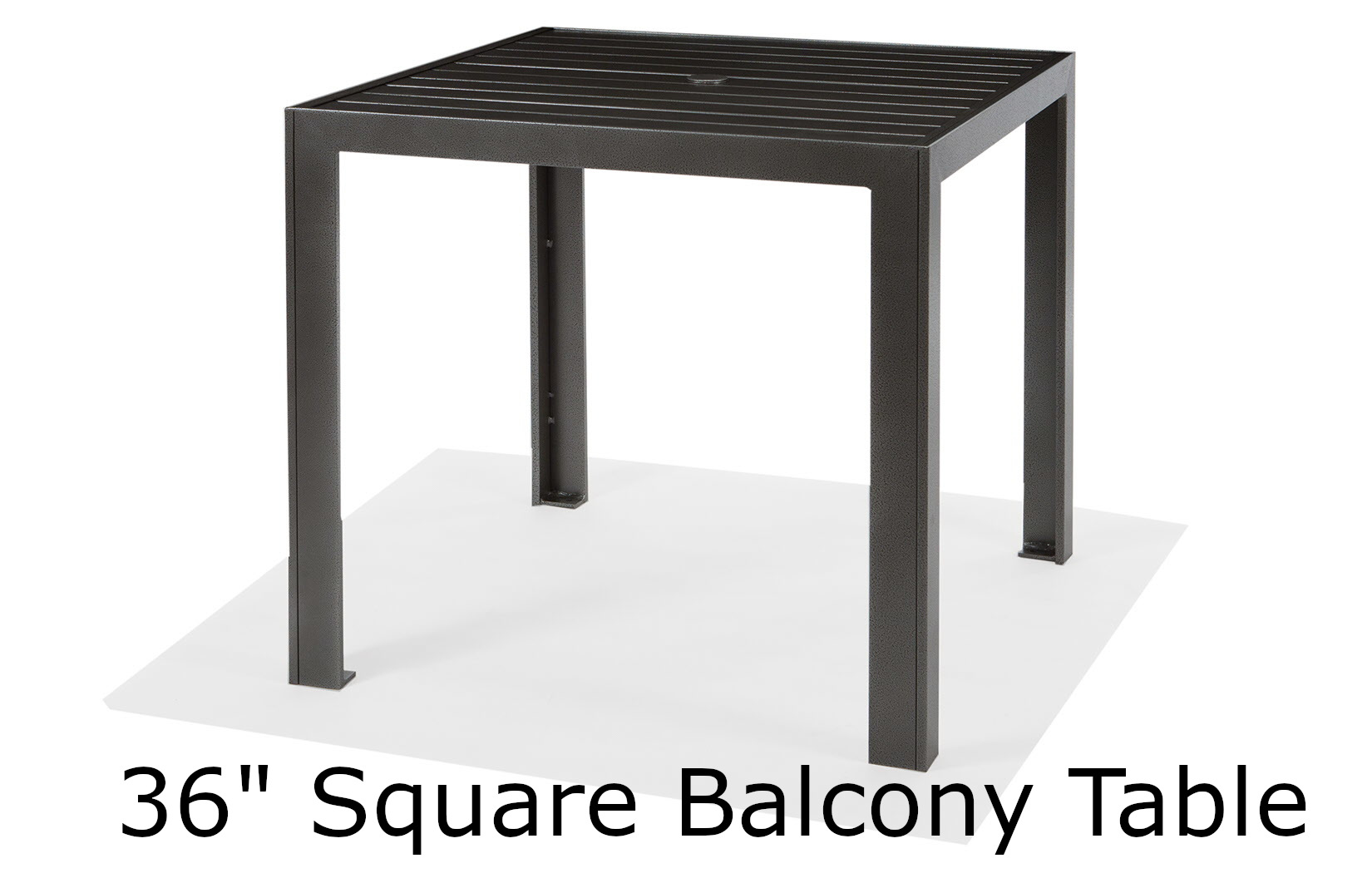 Meza Slat Collection 36 Inch Square Balcony Height Table