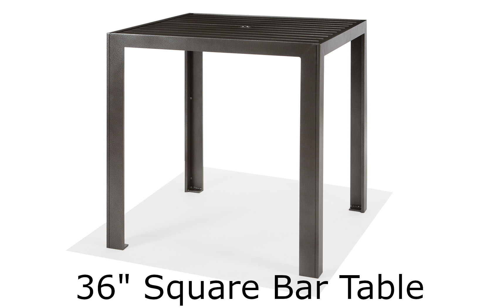 Meza Slat Collection 36 Inch Square Bar Table