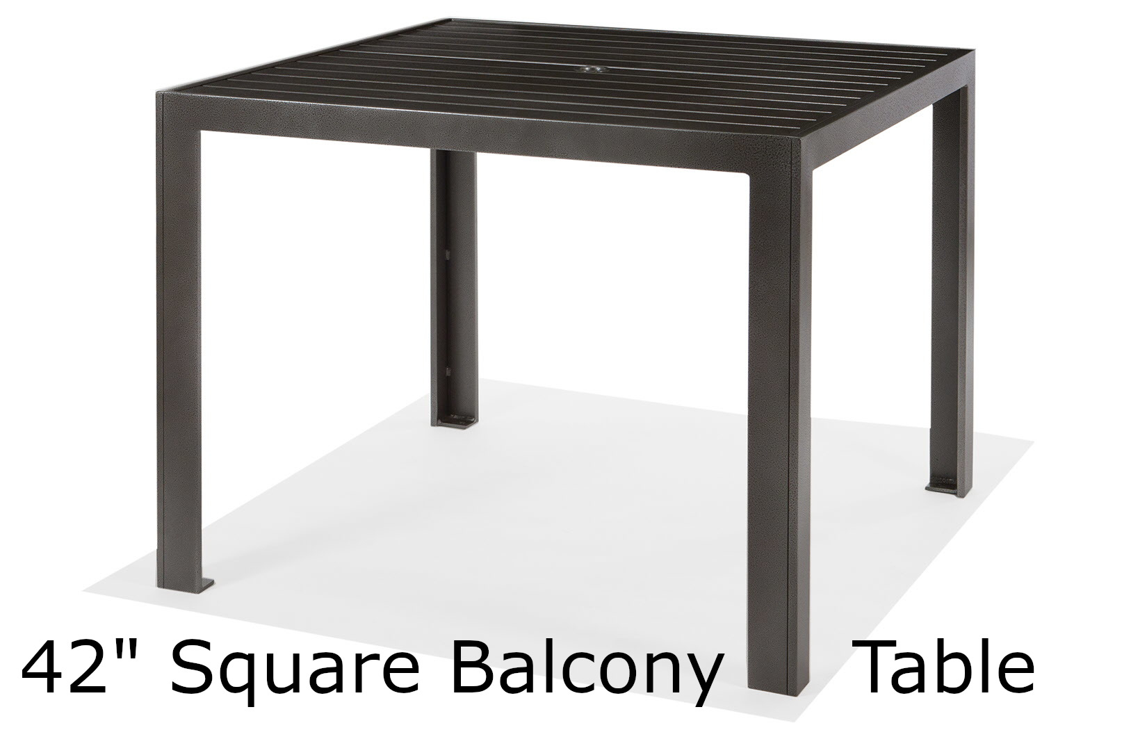 Meza Slat Collection 42 Inch Square Balcony Height Table
