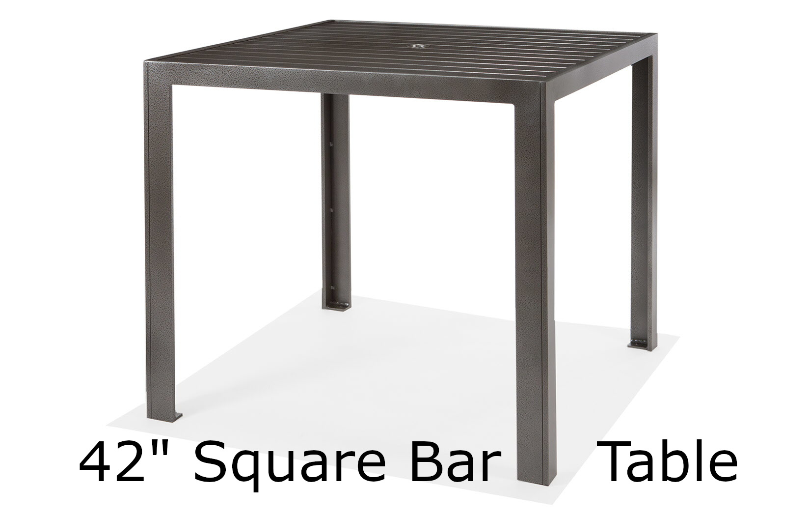 Meza Slat Collection 42 Inch Square Bar Table