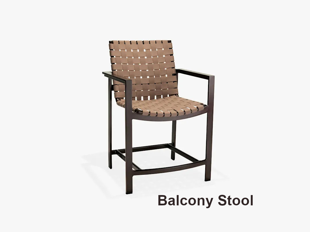 Meza Suncloth Weave Collection Balcony Stool with Arms