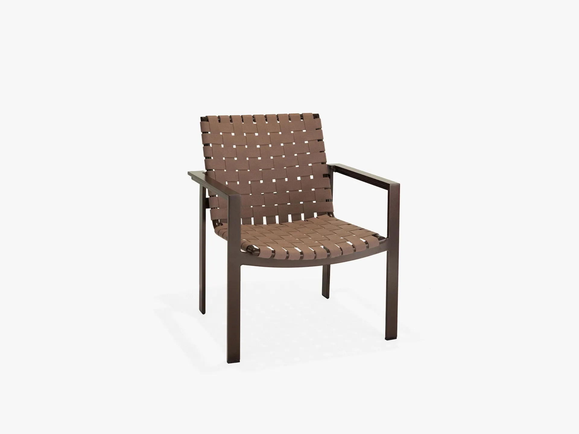 Meza Suncloth Weave Collection Nesting Dining Chair with Arms by Texacraft