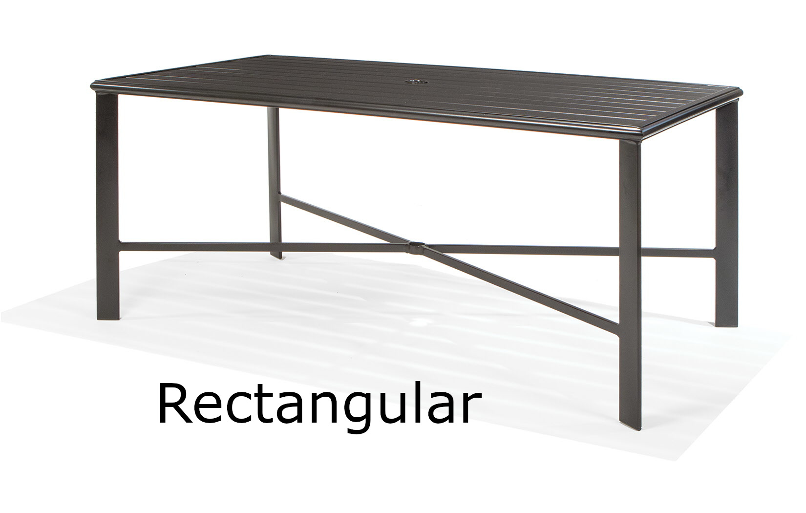 Rectangular Fully Welded Aluminum Slat Dining Table