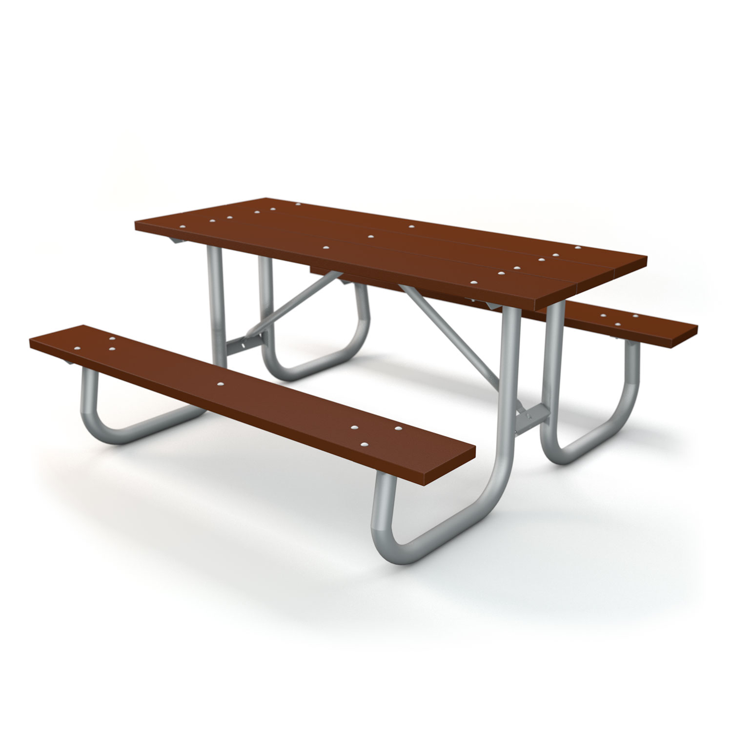Recycled Plastic Lumber Picnic Table with Galvanized Steel Frame