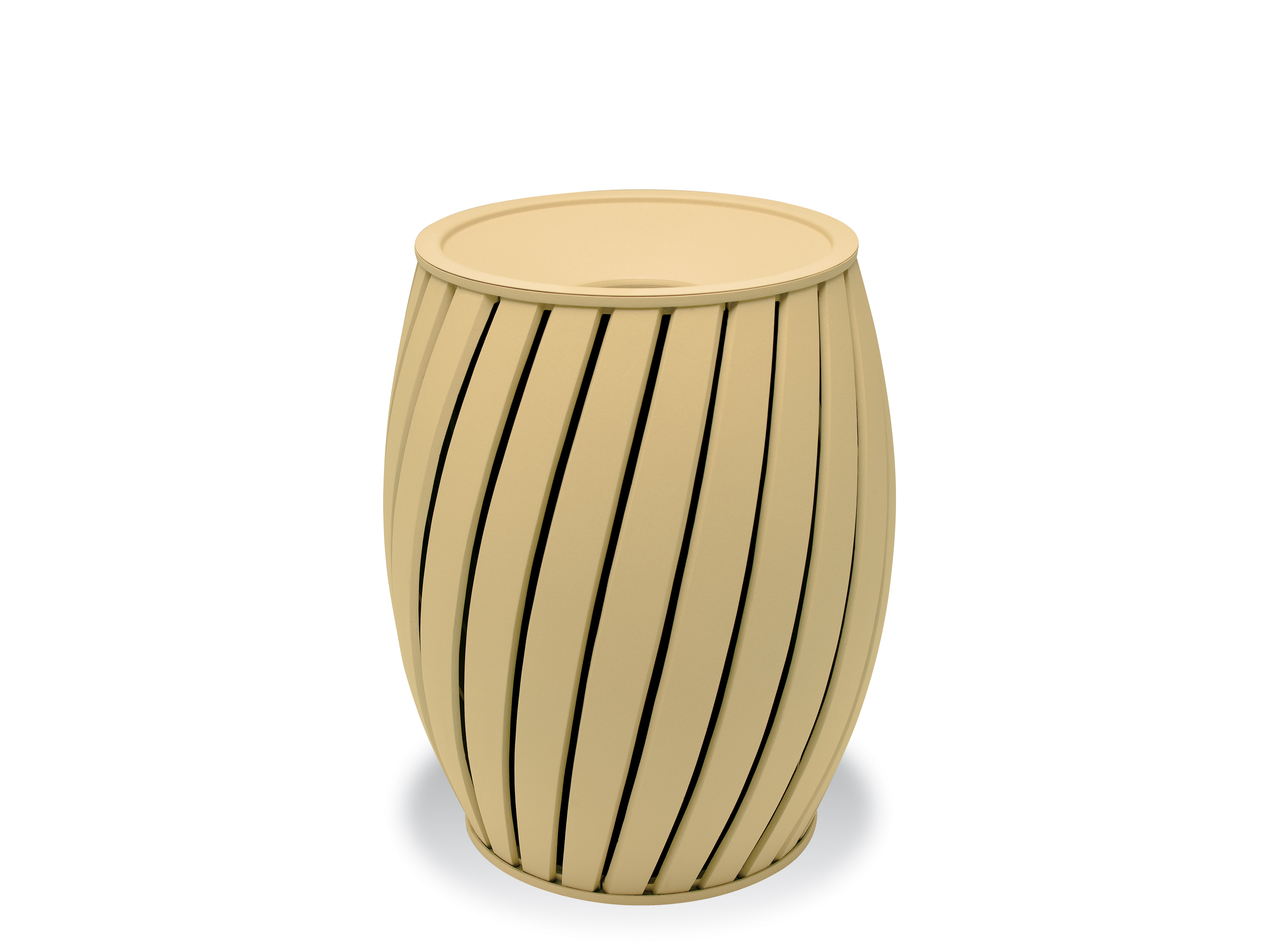UrbanScape Style A Wide Slat Trash Receptacle with Open Top