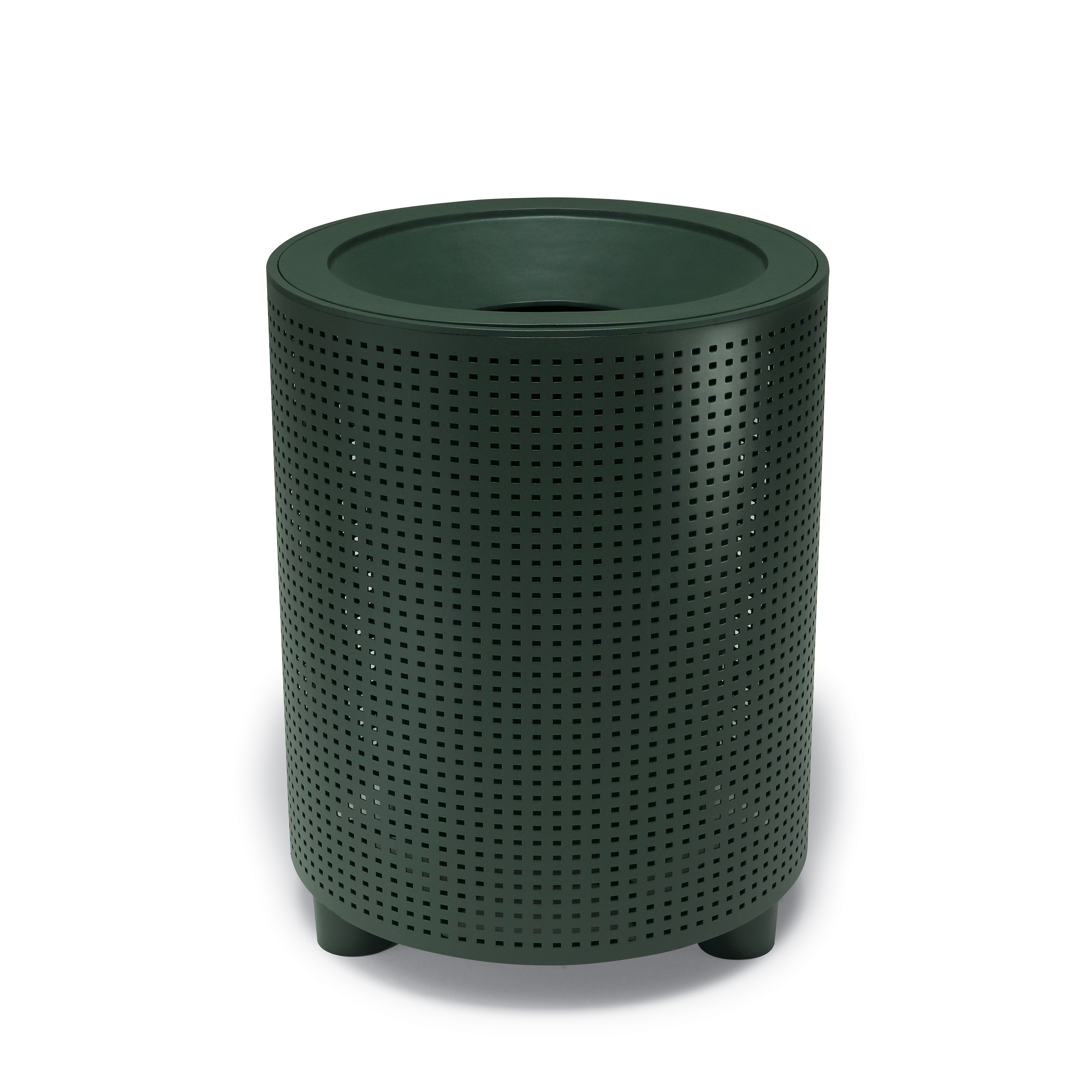 UrbanScape Style E Square Perforation Trash Receptacle with Open Top