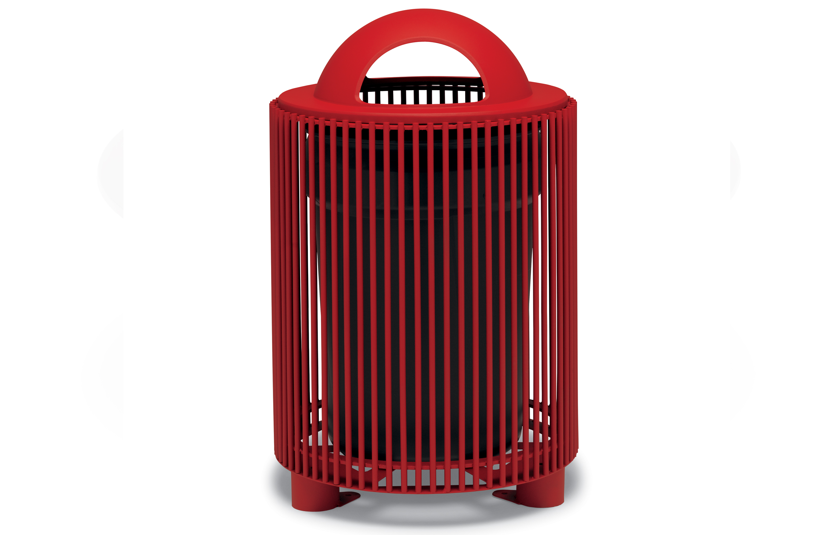 UrbanScape Style E Steel Rod Trash Receptacle with Bonnet Top